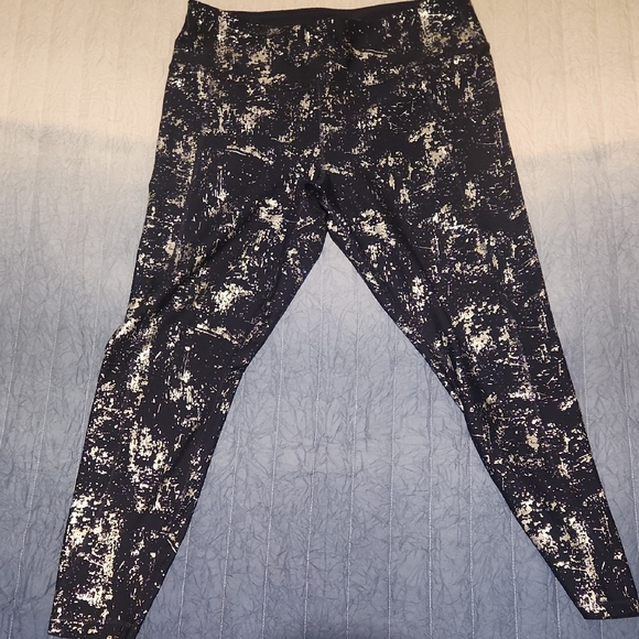 Puma Pants - Womens Puma Blue and Silver Abstract Leggings Size XL